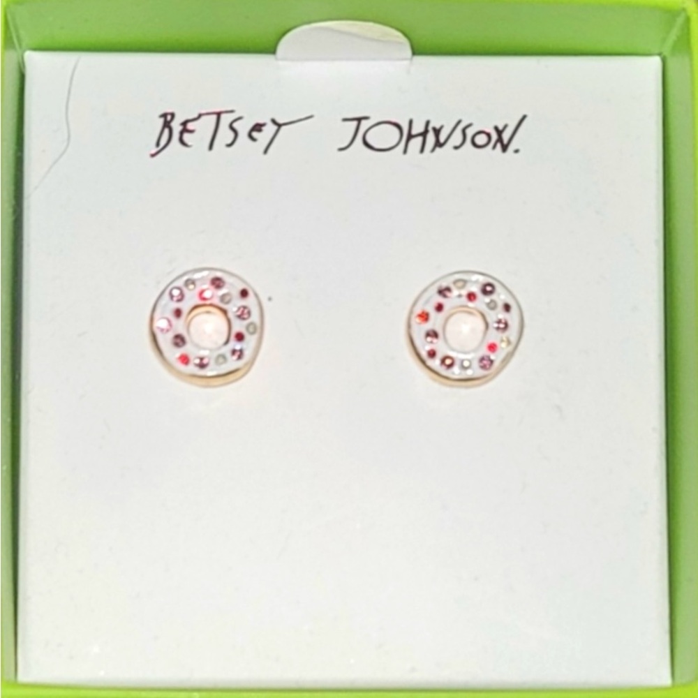 NIB Betsey Johnson Donut Stud Earrings